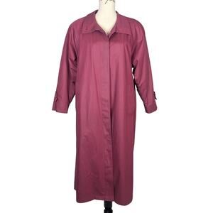 90s Vintage London Fog Women's Trenchcoat Red with Green Plaid Lining Size 6